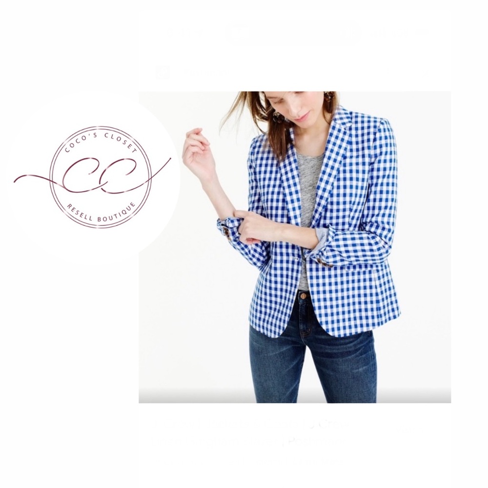 NWOT• J. Crew Linen Gingham Jacket